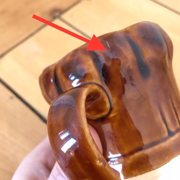 Takahashi Le Chef Stoneware Pottery Coffee Mug Vintage Face Cup Brown Glaze - Picture 2 of 7